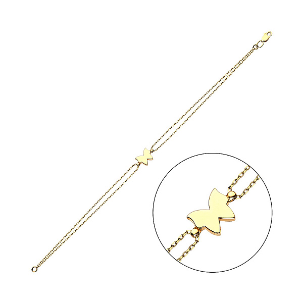 Браслет из желтого золота «Бабочка» (арт. 324430ж) – изображение 1