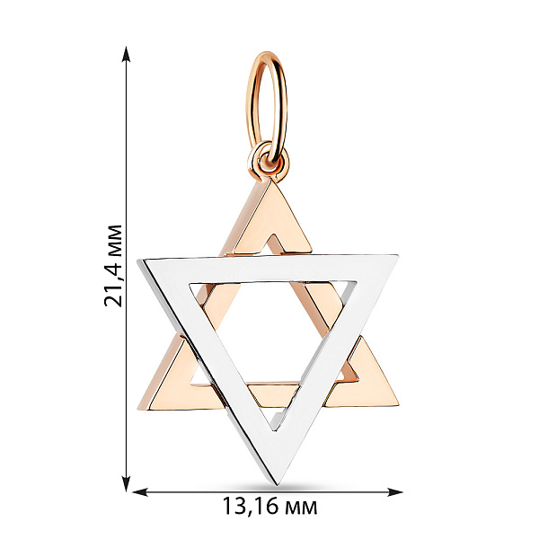 Кулон Звезда Давида из золота (арт. 424267кб) – изображение 2