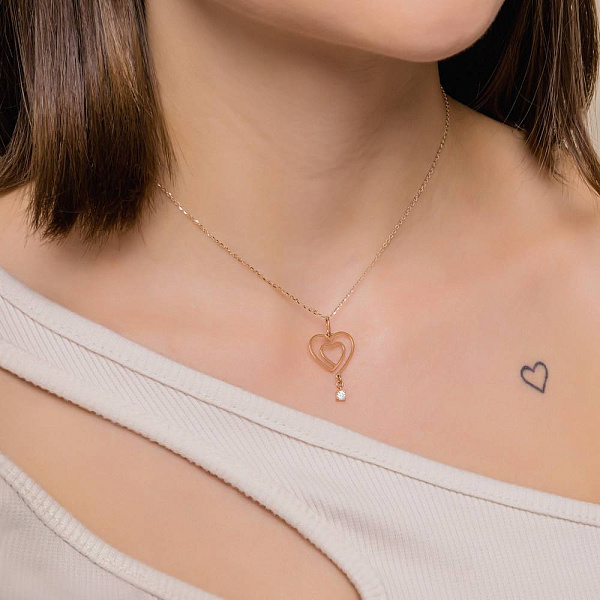 Золота підвіска Сердечко (арт. 440961) – зображення 2