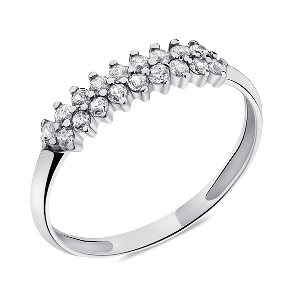 Срібна каблучка з фіанітами (арт. 7501/1460К) – зображення 1
