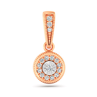 Кулон из красного золота с бриллиантами (арт. П011664005)