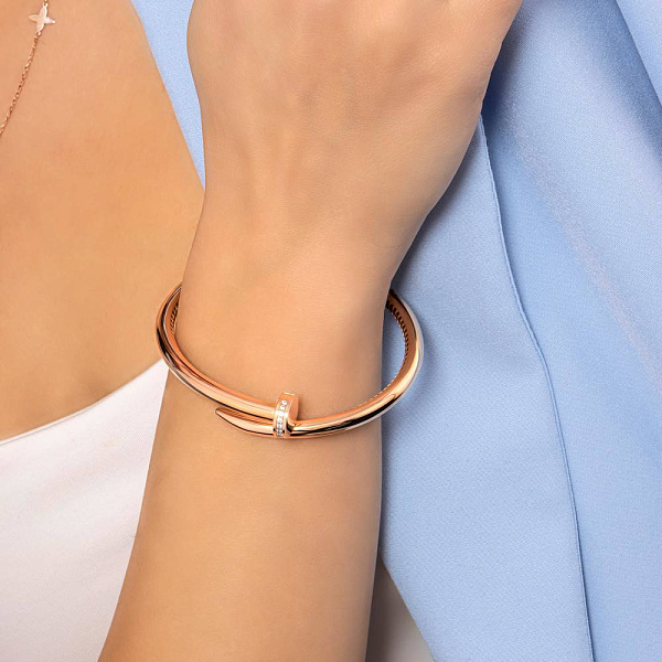 Золотой браслет в форме гвоздя с фианитами (арт. 3261118) – изображение 3