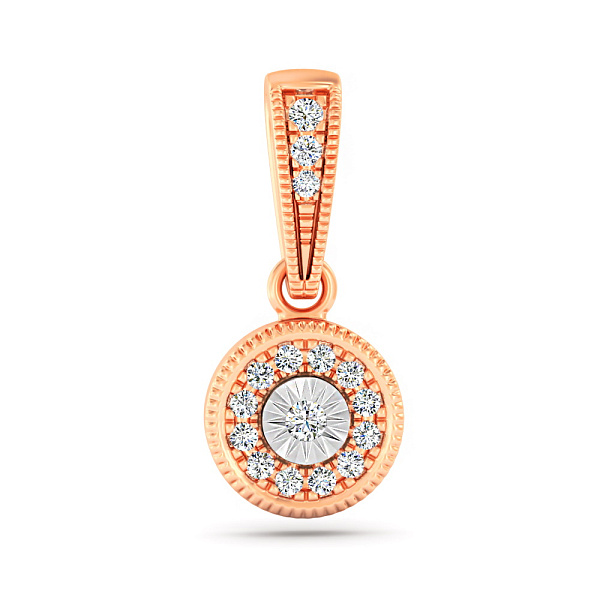 Кулон из красного золота с бриллиантами (арт. П011664005) – изображение 1