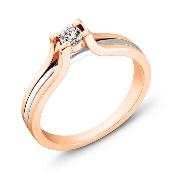 Золота каблучка на заручини з діамантом (арт. К011002010) – зображення 1