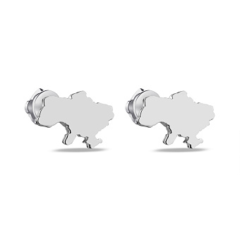 Серебряные серьги-пусеты "Украина" (арт. 7518/510сп)