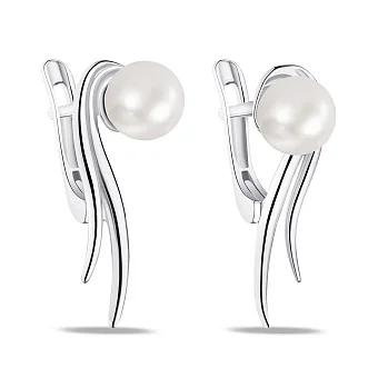 Серьги из серебра с жемчугом (арт. 7502/С2Ж/104)