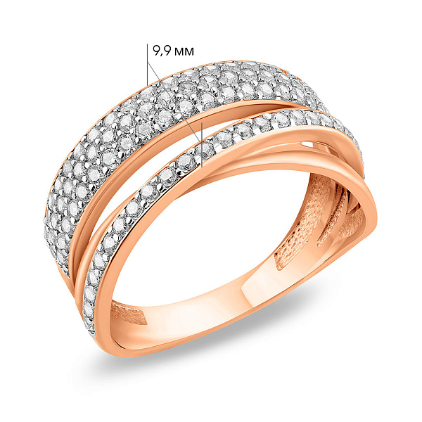 Золотое кольцо Синергия с фианитами (арт. 140428) – изображение 4