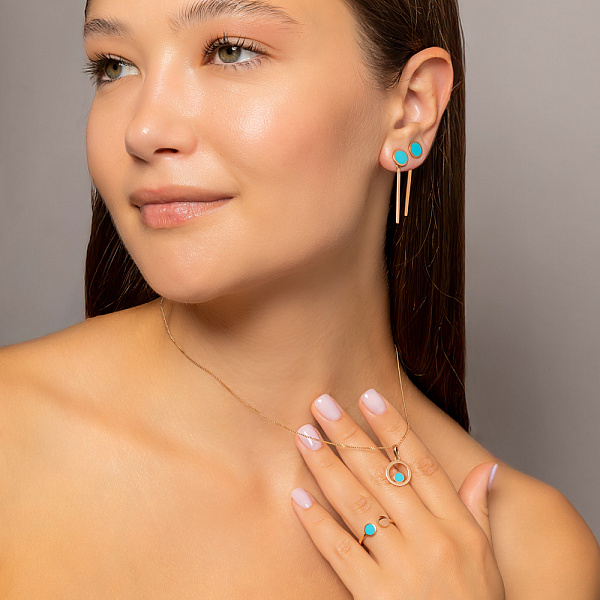 Золотая подвеска Лýна с эмалью (арт. 440662ет) – изображение 4