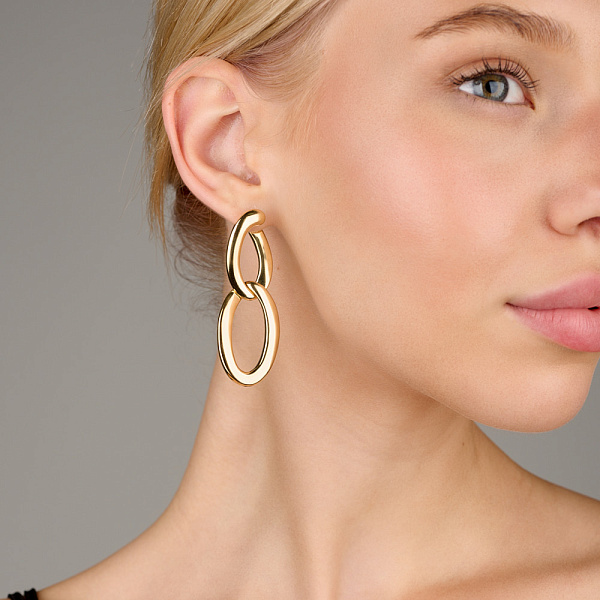 Длинные серьги Francelli из желтого золота (арт. е108933ж) – изображение 2