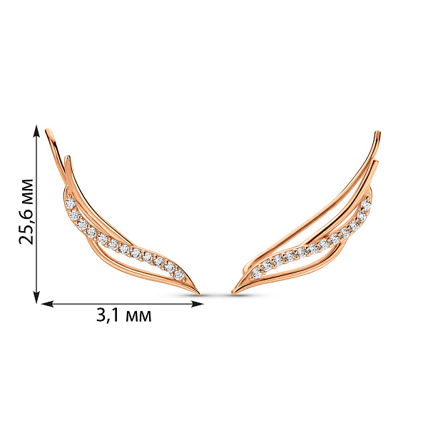 Золоті сережки клаймбери (арт. 2106184101) – зображення 4