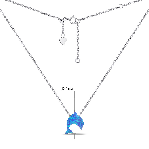 Серебряное колье Дельфин с опалом (арт. 7507/КЛ2ОПГ/426) – изображение 3