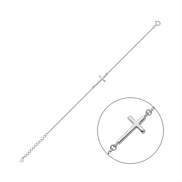 Серебряный браслет Крестик без камней (арт. 7509/4934) – изображение 1
