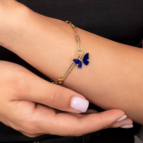 Золотой браслет Бабочка с эмалью (арт. 3261030жес) – изображение 2