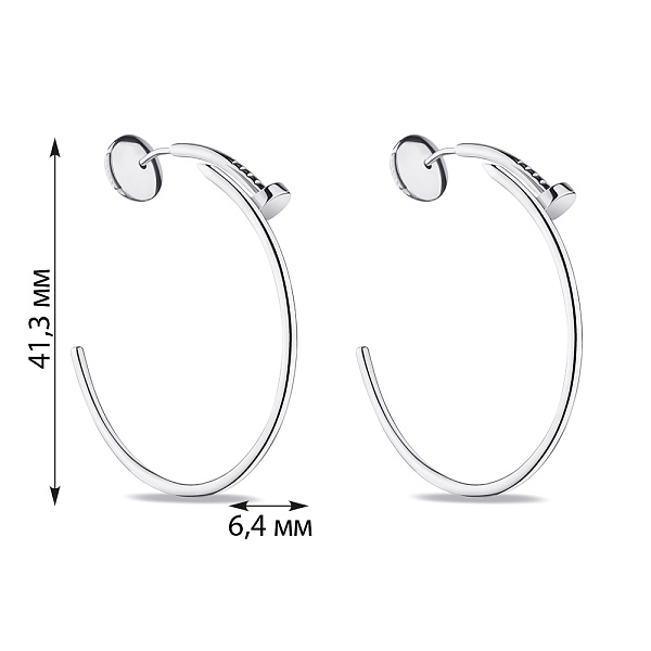 Серьги из серебра "Гвоздь" (арт. 7518/6363) – изображение 2