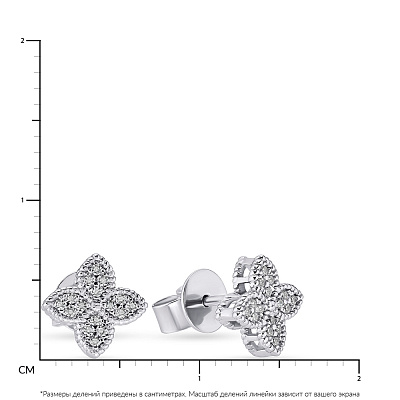 Серебряные пусеты «Цветы» с фианитами (арт. 7518/5520)
