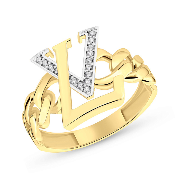 Золотое массивное кольцо из желтого золота (арт. 155308ж) – изображение 1