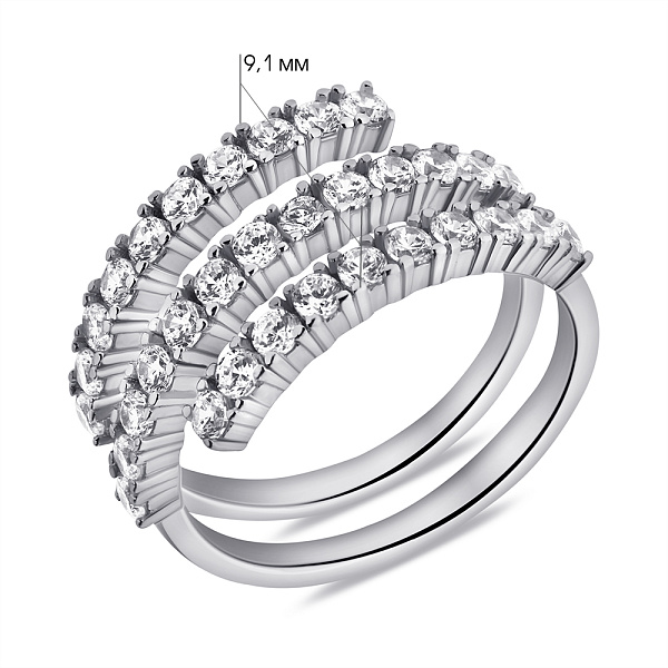 Серебряное тройное кольцо с фианитами (арт. 7501/6923) – изображение 2
