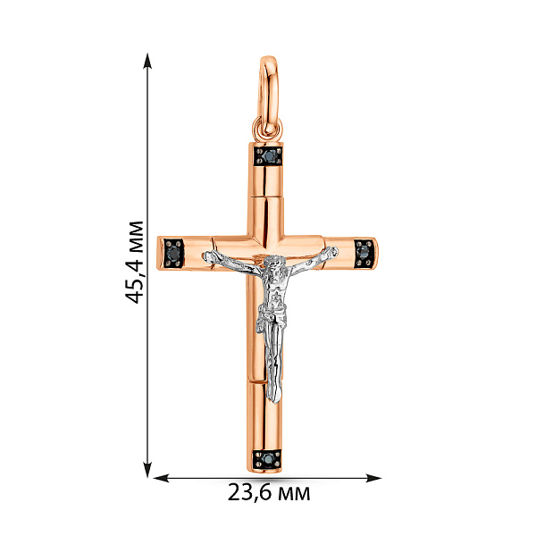 Золотой крестик с фианитами (арт. 500677ч) – изображение 4