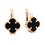 Золоті сережки з оніксом  (арт. 110715/10о)