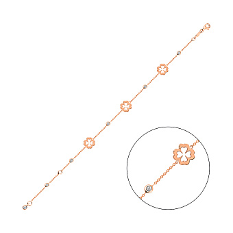 Фото Браслет из красного золота с фианитами (арт. 3261146)