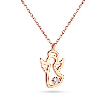 Золоте кольє «Янгол» в червоному кольорі металу (арт. 350870)