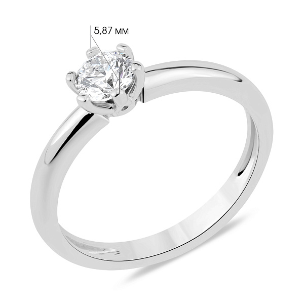 Кольцо из белого золота с бриллиантом (арт. К011163030б) – изображение 7