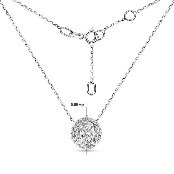 Кольє з білого золота з діамантами (арт. Ц341215020б) – зображення 4