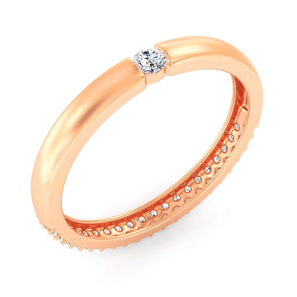 Золота двостороння каблучка з фіанітами (арт. 141163) – зображення 2