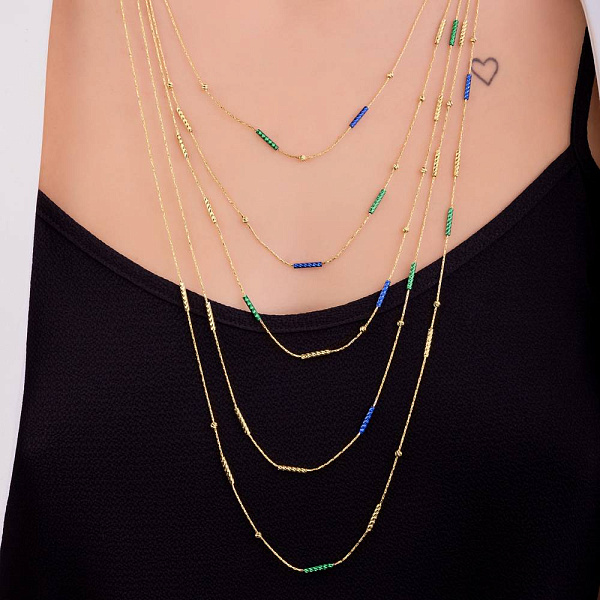 Золотое многослойное колье Francelli (арт. 352580жзс) – изображение 3