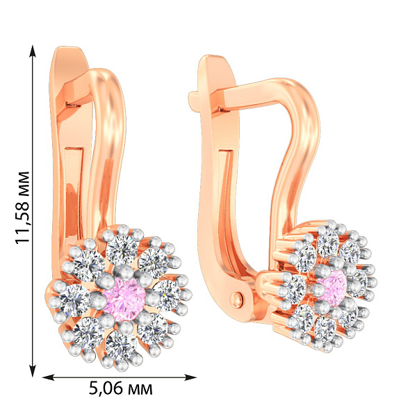Золоті сережки з фіанітами (арт. 114203р) – зображення 2