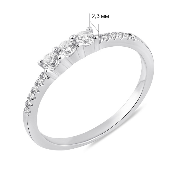 Серебряное кольцо с дорожкой из фианитов (арт. 7501/7053) – изображение 2