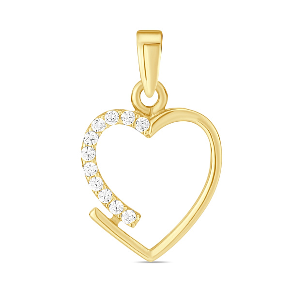 Золотой кулон Сердце с фианитами (арт. 423181ж) – изображение 1