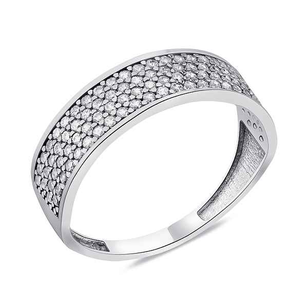 Серебряное кольцо с россыпью фианитов (арт. 7501/0-0282.0.2) – изображение 1
