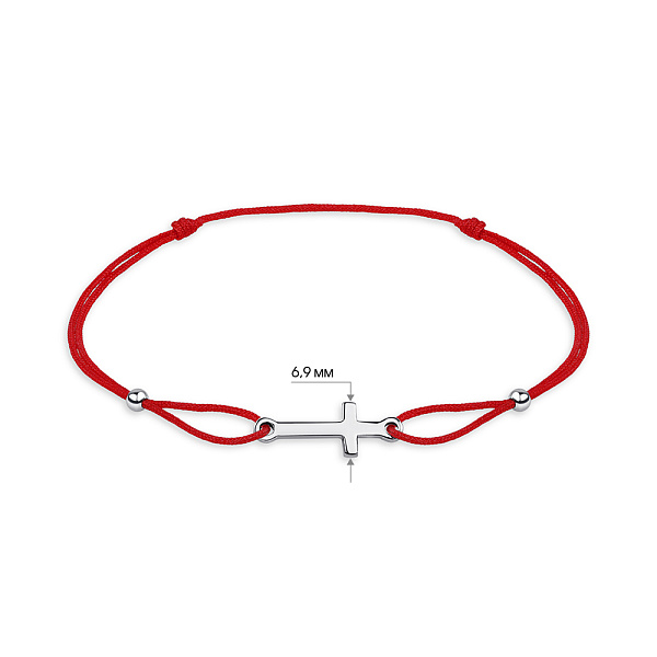 Браслет на червоній шовковій нитці Хрест (арт. 7309/3816) – зображення 2