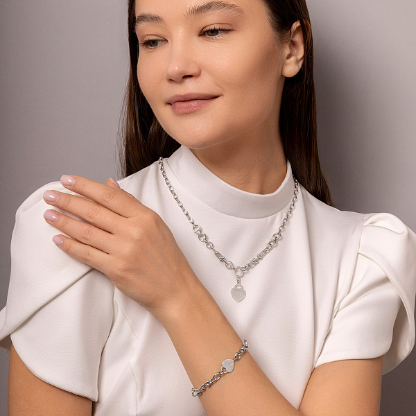 Браслет из белого золота с дорожкой из фианитов (арт. 3261434бП1) – изображение 3