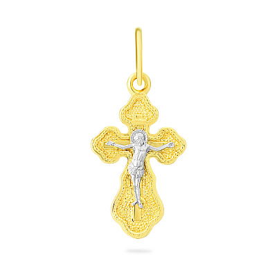 Золотой крестик с распятием без камней (арт. 501554ж)