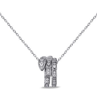 Колье из серебра Змея с фианитами (арт. 7507/1460/1)