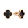 Золоті сережки-пусети Клевер з оніксом (арт. 1091005/15о) – зображення 1
