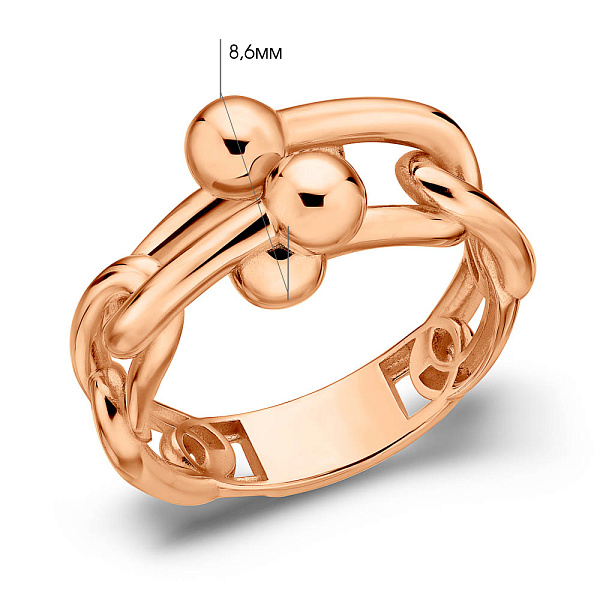 Каблучка з червоного золота (арт. 156549) – зображення 3