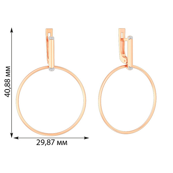 Золотые серьги с фианитами  (арт. 110603) – изображение 2