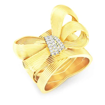 Золота каблучка Бантик Francelli з діамантами (арт. К141356005ж)