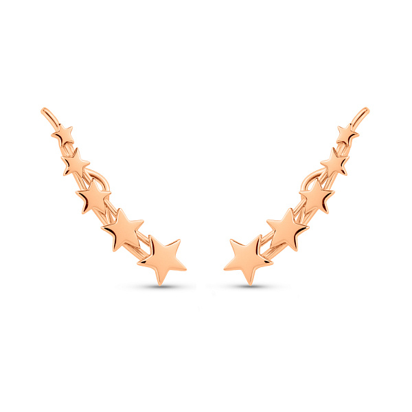 Сережки клаймбери з червоного золота Зірки (арт. 2001393101) – зображення 1