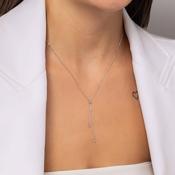 Кольє з білого золота (арт. 360180б) – зображення 4