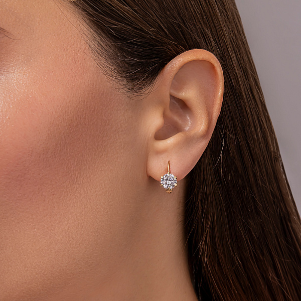 Сережки з жовтого золота з фіанітами (арт. 110138ж) – зображення 2