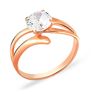 Фото Золотое кольцо с фианитом (арт. 140360)