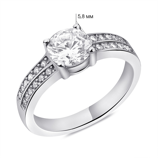 Срібна каблучка з фіанітами (арт. 7501/6535) – зображення 2