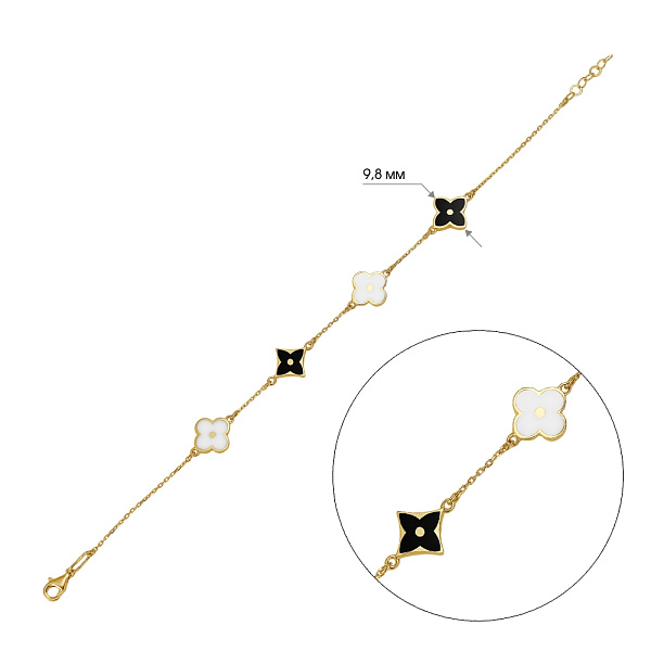Золотой женский браслет с эмалью (арт. 324310же) – изображение 3