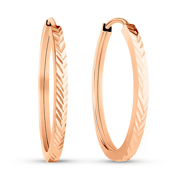 Золотые серьги-кольца с алмазной гранью (арт. 122105/25) – изображение 1