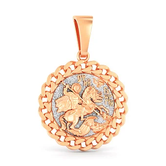 Золотой кулон-оберег Георгий Победоносец (арт. 440937ч)