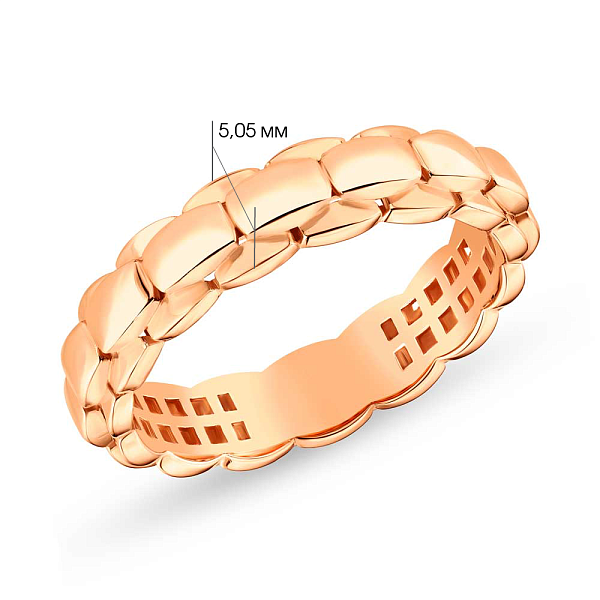 Каблучка з червоного золота без каміння (арт. 155202) – зображення 3